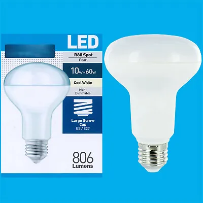 2x 10W (=60W) R80 LED Pearl Reflector Spot Light Bulbs E27 4000K Cool White Lamp • $32.10