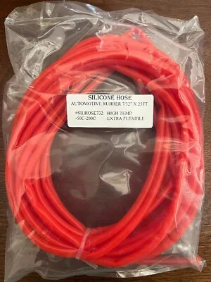 5.556mm 7/32  Inch Red Universal Silicone Air Vacuum Hose/Line/Pipe/Tube 25 Ft • $22.99