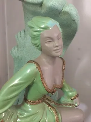 Continental Art Co Lamp Rare Numbered Green Dancer / Ballerina.  Chalkware. • $199.99