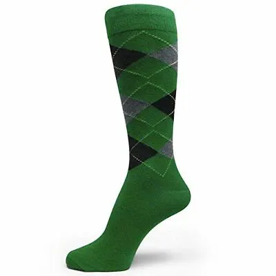 XL Extra Large Size Men's Argyle Dress Socks Green/Charcoal Gray/Black • $10.50