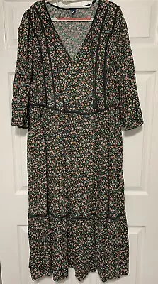 Old Navy Womens Dress Plus Size 3X Tiered Maxi Micro Floral Cottagecore Prairie • $29.97