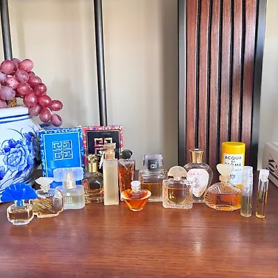 VTG Mini Perfume Lot Of 16 Givenchy Estee Lauder Per Donna Aqua Di Parma Herrera • $49.99