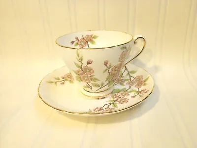 Vintage Tuscan Fine English Bone China Tea Cup And Saucer Pink Cherry Blossom  • $22