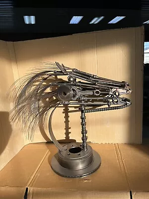 Metal Horse Head Sculpture  • $900