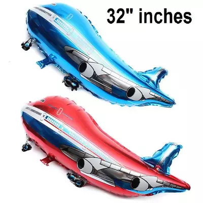 32  Super Size Jet Plane ( 2 Balloon 1 Red 1 Blue ) Mylar Foil  Birthday Party • $6.98