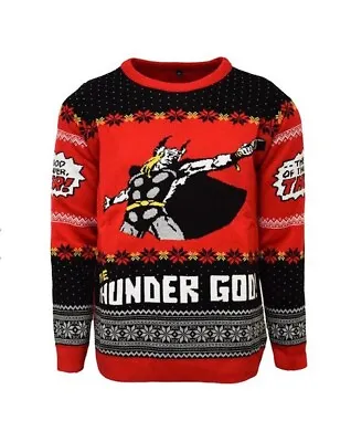 Small (UK) Thor Ugly Christmas Xmas Jumper / Sweater By Numskull Marvel Avengers • $42.93