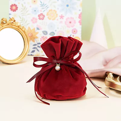 10x Drawstring Velvet Gift Pouches Jewelry Bags For Wedding Party Favors Red • $12.95