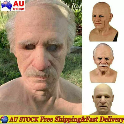 Silicone Old Man Cosplay Full Head Mask Carnival Masquerade Headgears Realistic • $23.29