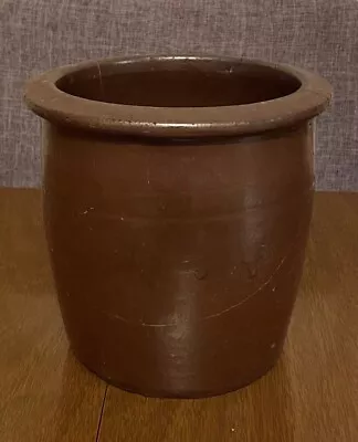 Vintage Brown Stoneware Crock/ Planter Unmarked - 6 1/4  T Cracked Cracks • $39.99