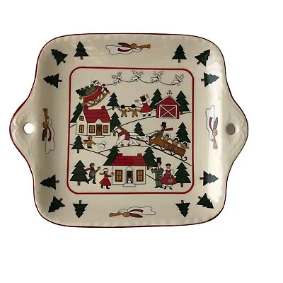 Masons Marsten Mandrajji Christmas Village Tray IronStone England 1983 *Flaw* • $19.95