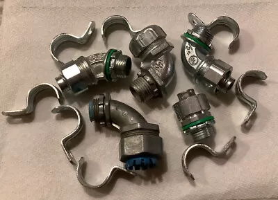 (5) Seal-Tite Conduit Connectors Package W/ Mounting Clips • $20