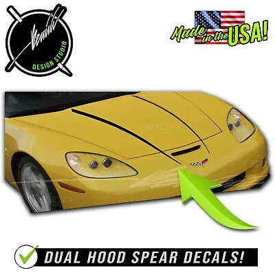 Hood Stripes Spears Decals Graphics FITS 2006 - 2013 C6 Chevy Corvette  • $54.99