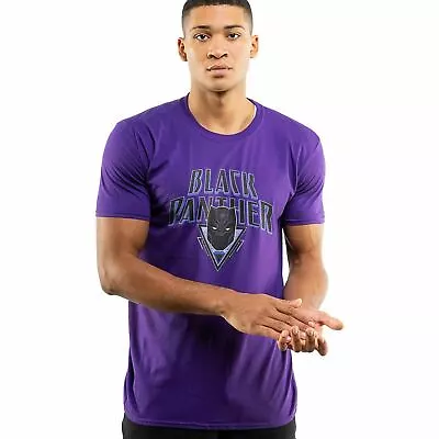 Official Marvel Mens Black Panther Logo Shield T-shirt Purple  S - XXL • £13.99