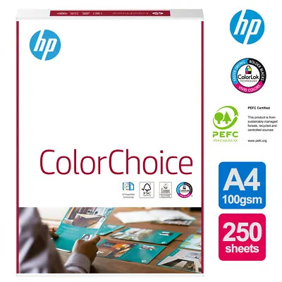 HP A4 100GSM ColorChoice White Paper Colour Laser & Inkjet Printer 250 Sheets • £9.99