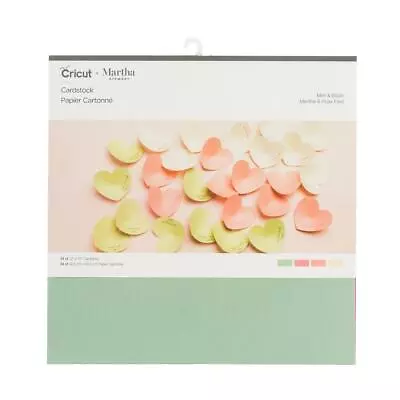 Cricut Martha Stewart CARDSTOCK - 24 Pc - MINT & BLUSH • $11.95