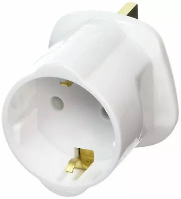 £4.99 • Buy European Euro EU Schuko 2 Pin To UK 3 Pin Plug Adaptor Travel Mains Adapter 