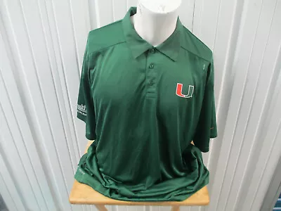 Vintage Nike Um Miami Hurricanes Football 2xl Collar Polo Shirt Staff Issued • $29.99