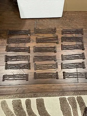 Marx Vintage FENCE SECTIONS Brown Split Rail  Farm Corral Playset 18 Pcs READ • $19.99