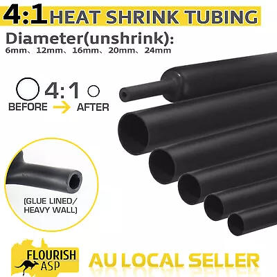 4:1 Marine Grade Heat Shrink Tube Heatshrink Tubing Glue Lined Solder Insulation • $7.99