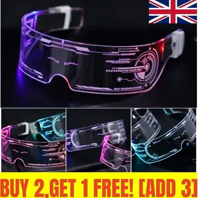 £5.99 • Buy LED Luminous Glasses LED Glasses EL Wire Neon Light Up Visor Eyeglass Christmas.