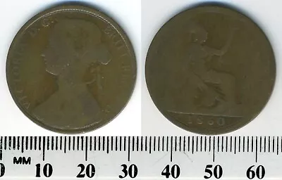 $5 • Buy GREAT BRITAIN 1860 - 1 Penny Bronze Coin - Queen Victoria 