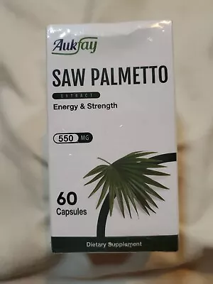 AUKAY Saw Palmetto Extract 60 Capsules From Saw Palmetto Berries 550MG Exp12/25 • $14.99