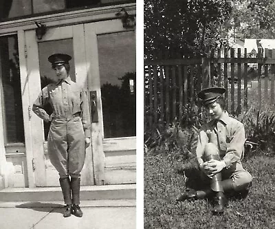 Vintage 1919 Photos Pretty Girl In Military Outfit Edgerton Ohio DORIS FUSSELMAN • $9.90