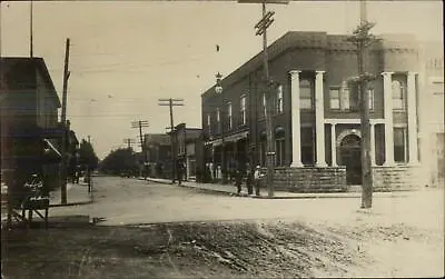 Possibly Marine City MI? Marine Savings Bank Street C1910 Real Photo Postcard • $14.79