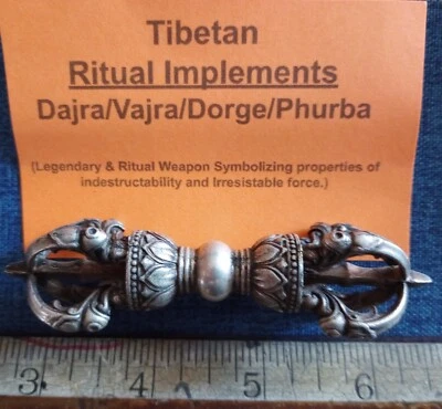 $20 • Buy Tibetan Ritual Implement Vajra White Copper 