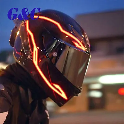 Motorcycle Helmet Light Strip Night Riding LED Light Flashing Signal Sticker US • $9.98