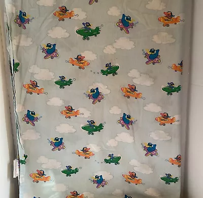 Vintage Sesame Street Crib Toddler Bed Flat Sheet Elmo Cookie Monster Grover Fly • $12