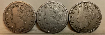 $9 • Buy Liberty V Nickels (3) 1883