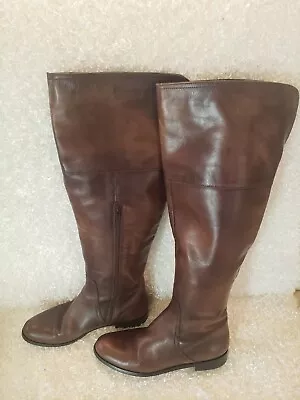 Anthropologie Miss Albright Loose Rein Brown Brazilian Leather Boots 7.5 38  • $89.99