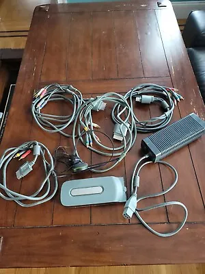 $45 • Buy Original XBOX 360 OEM Power Supply Adapter A/V Cables, Headset & Hard Drive Lot