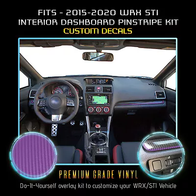 For 2015-2020 WRX STI Interior Dash Pinstripe Decal Vinyl Kit Matte Carbon Fiber • $10.95