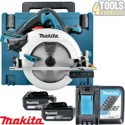 Makita DHS710ZJ 18V Twin Circular Saw 190mm + 2 X 5Ah Batteries Charger & Case • £338.99