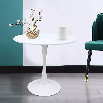 31.5in Round Dining Table White Coffee Table End Side Table Bar Tulip Pedestal  • $119.71