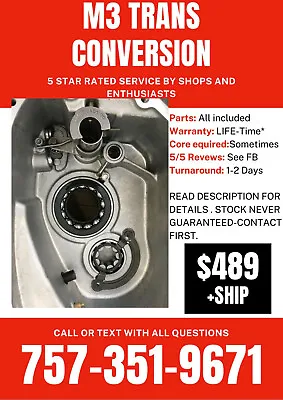 E46 M3 6 Speed Manual Bellhousing SMG 6 Speed Conversion 420g  • $489