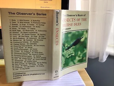 Observers Book Of Insects Of The British Isles 1978 • £9.99