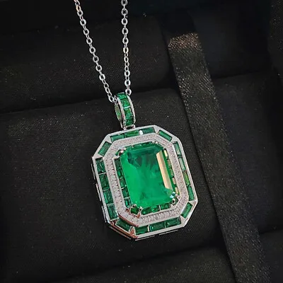 New Luxury Fashion Jewelry Big Neon Green Citrine Gems Women Pendant Necklaces • $12.97