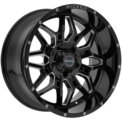 Wicked Offroad W909 20x9 6x135 -12mm Black/Milled Wheel Rim 20  Inch • $276.99