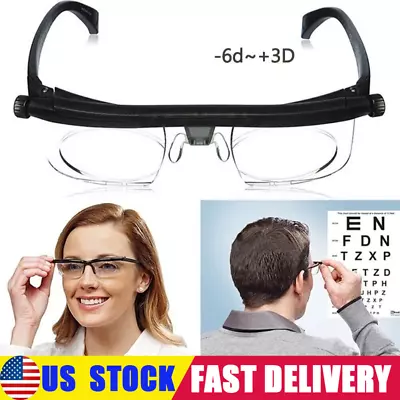 Dial Adjustable Glasses Variable Focus Distance Vision Eyeglasses For Reading • $7.59