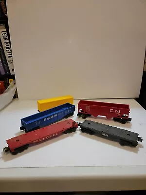 Lot Of 4 O Gauge Train Cars & 1 Truck Trailer Lionel Republic Steel DT&I CN  • $54.95