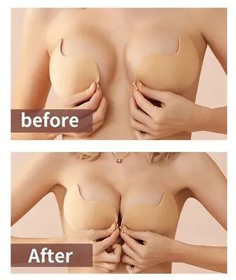 Women Invisible Silicone Breast Pad Boob Lift Up Tape Push Up Bra Nipple Cover • £4.67