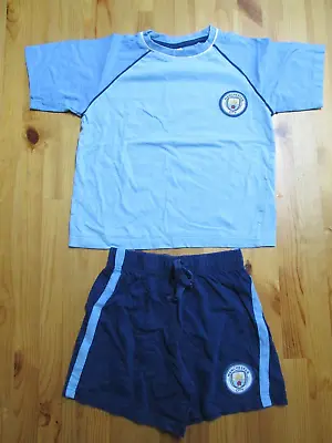 Official Merchandise MANCHESTER CITY T-Shirt And Shorts Pjs  Age 7-8 Yrs  D • £10