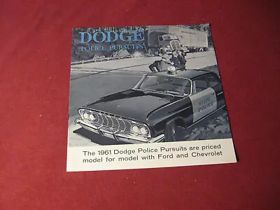 1961 Dodge Police Pursuits Cop Car Sales Brochure Booklet Catalog Old Original • $2.99