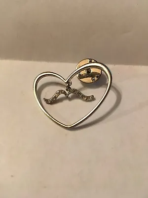 Fashion Jewelry- Pin- Moustache In A Heart  • $0.99