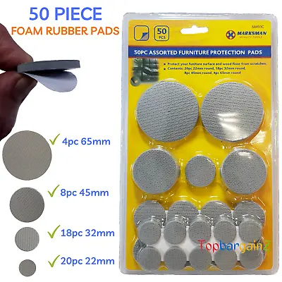 £3.29 • Buy 50pc Foam Rubber Pads Furniture Feet Floor Protector Self Adhesive Sticky Back