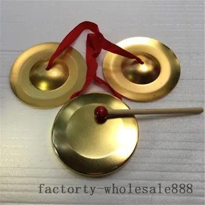 6  Gong & Cymbals Set  Advertising Pur Lion Dance Chinese Folk Art Toy Kids Gift • $52.88