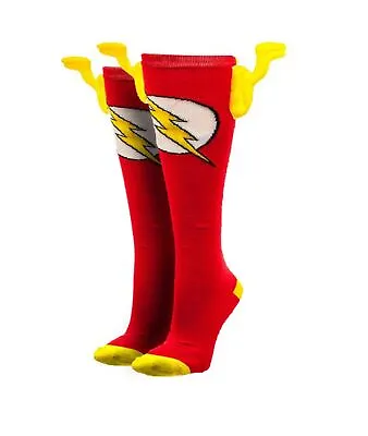 The Flash Symbol DC Comics Knee High Socks With Wings • $12.95